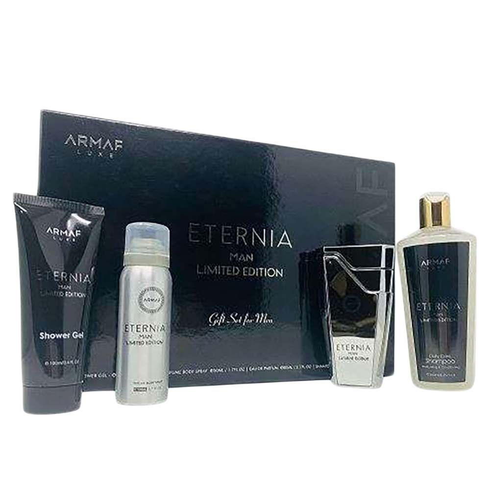 Armaf Eternia Set 4pcs Men EDP 100ml/ Body Gel 100ml/ Body Spray 50ml/ Shampoo 250ml