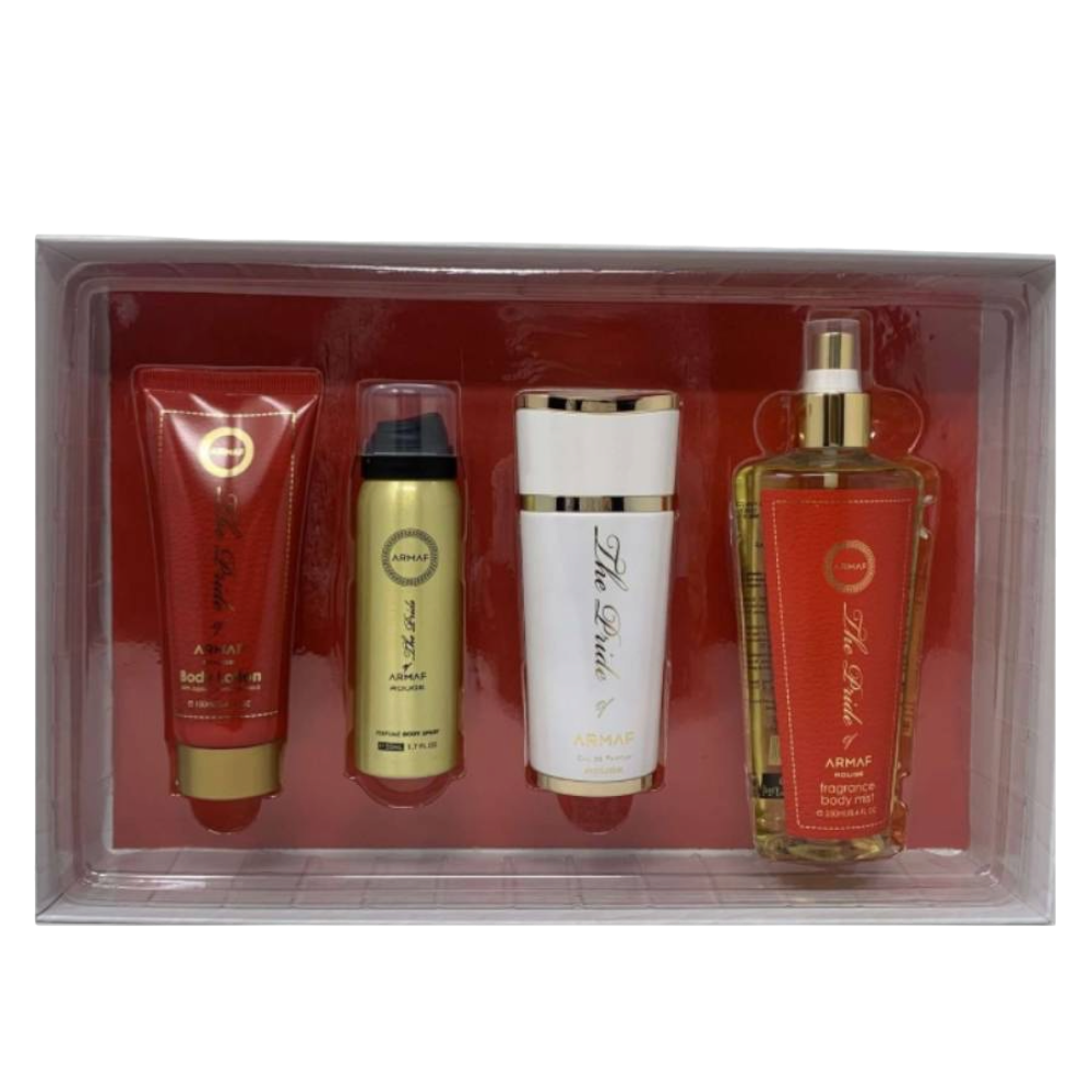 Armaf Pride Rouge 4 Pcs Woman EDP 100ml/ Body Lotion 100ml/ Body Splash 50ml/ Body Mist 250ml