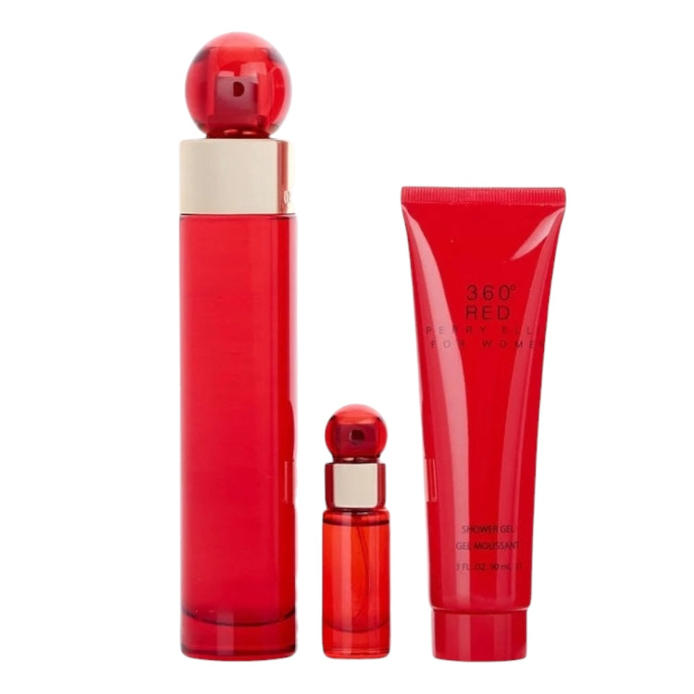 Perry Ellis 360 Red Woman Set 3 Pz EDP 100ml/ Shower Gel 90ml/ EDP 7.5ml