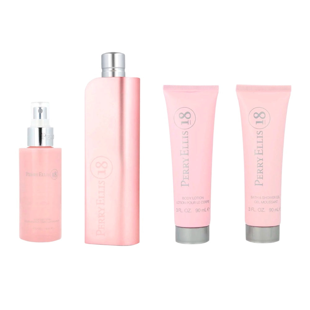 Perry Ellis 18 Woman Set 4 pz EDP 100ml/ Body Mist 120ml/ Shower Gel 90ml/ Body Lotion 90ml