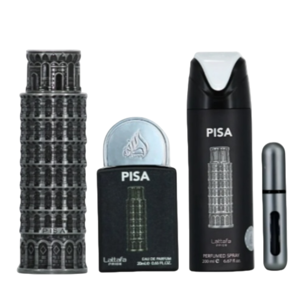 Lattafa Pride Pisa Set 3pcs Men EDP 100ml/ EDP 20ml/ Body Spray 200ml