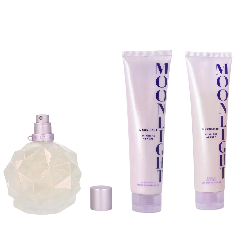 Ariana Grande Moonlight Woman Set 3pz EDT 100ml/ Crema Corporal 100ml/ Gel-Shampoo De Baño 100ml