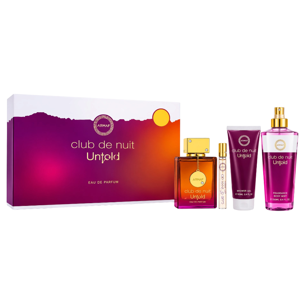Armaf Club De Nuit Untold Unisex Set 4pcs EDP 100ml/ Mini 10ml/ Shower Gel 100ml/ Body Spray 200ml