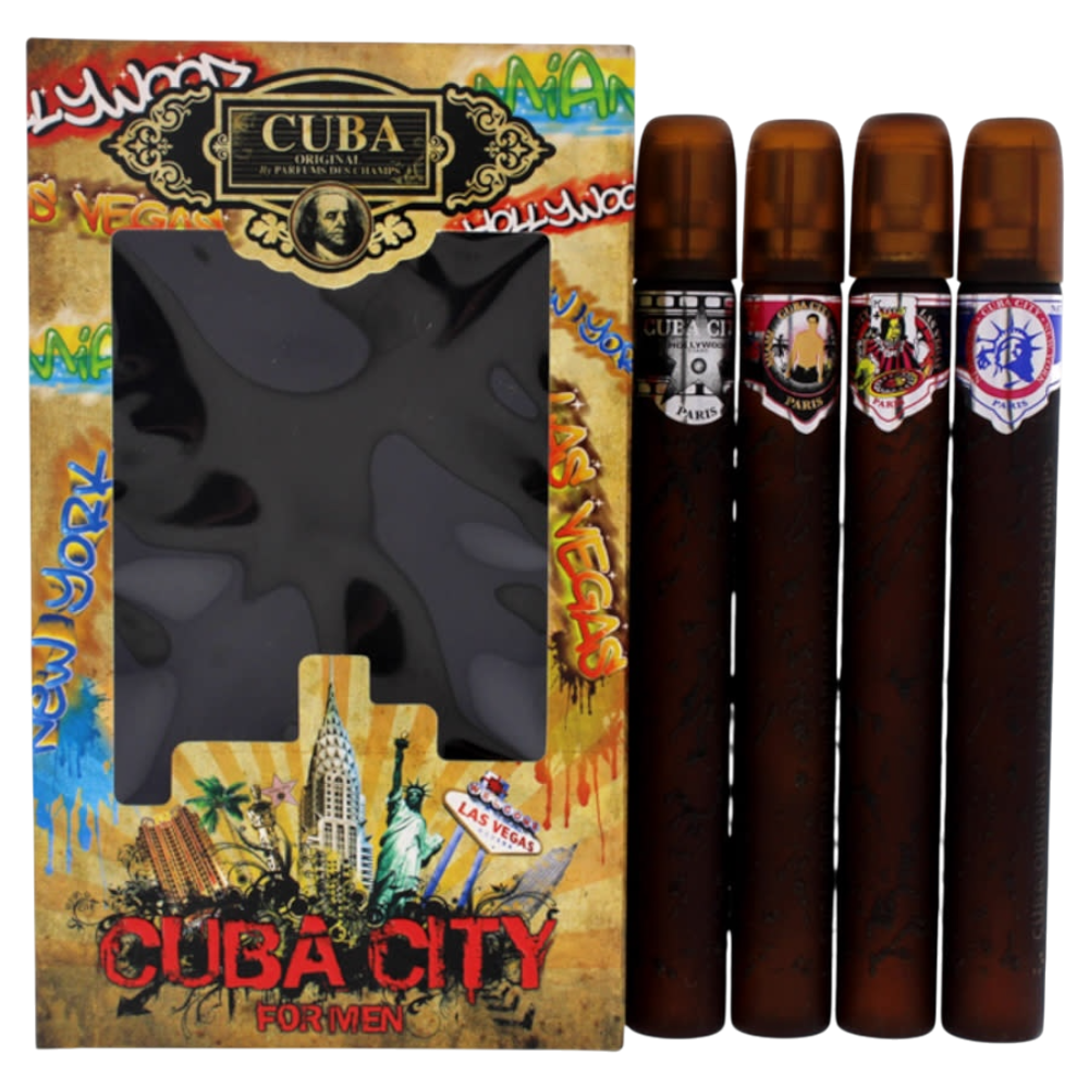 Cuba City Men 4 Pcs Hollywood EDP 35ml/ Vibrante Miami 35ml/ Las vegas 35ml/ New York 35ml
