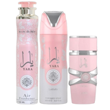 Lattafa Yara Woman Set 3pcs EDP 100ml/ Air Freshener 300ml/ Desodorante 200ml