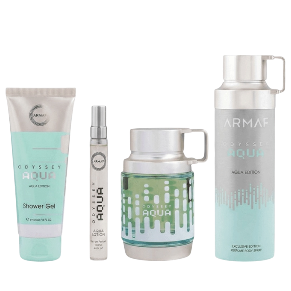Armaf Odyssey Aqua Men Set 4pcs EDP 100ml/ Mini 10ml/ Shower Gel 100ml/ Body Mística 200ml