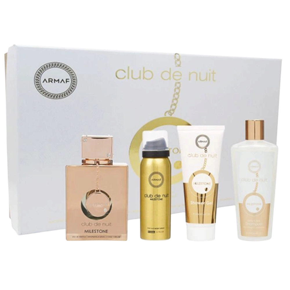 Armaf Club De Nuit Milestone Unisex Set 4pcs EDP 100ml/ Shower Gel 100ml/ Body Spray 50ml/ Shampoo 250ml