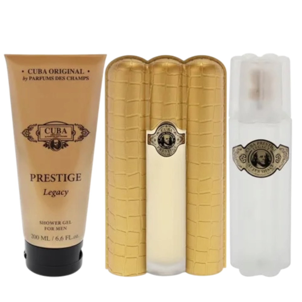 Cuba Prestige Legacy Set 3pcs Men EDT 90ml/ body Gel 200ml/ After Shave 100ml