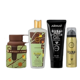 Odyssey Dubai Chocolate Men Set 4Pcs EDP 100ml/ Shower Gel 100ml/ Body Spray 50ml/ Shampoo 250ml
