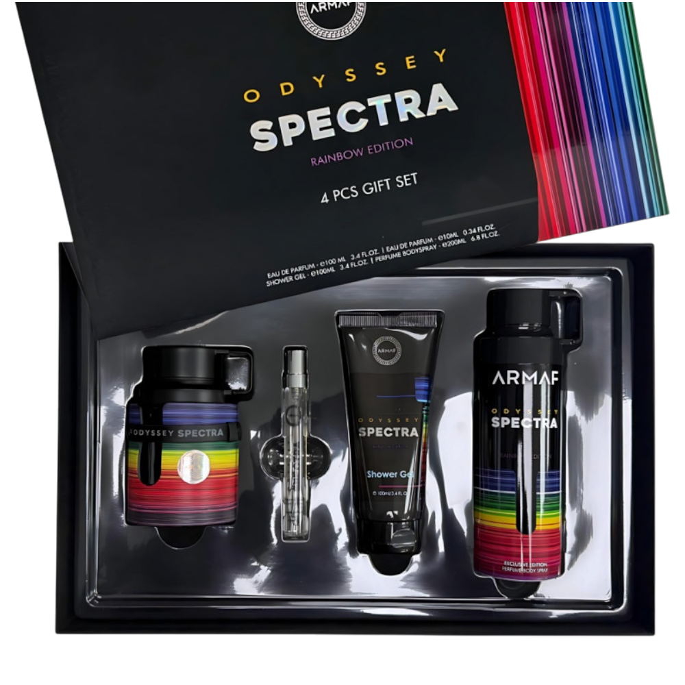 Armaf Odyssey Spectra Men Set 4pcs EDP 100ml/ Mini 10ml/ Shower Gel 100ml/ Body Spray 200ml