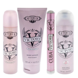 Cuba Victory Set 5 Pz Women EDP 100ml/ Mini EDP 35ml/ Desodorante 200ml/ Body Lotion 200ml/ Cubeta