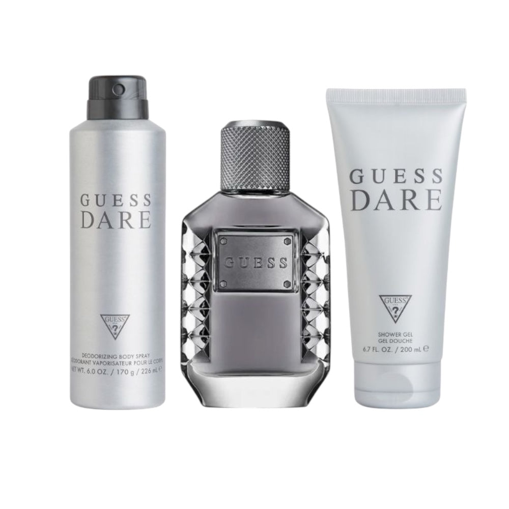 Guess Dare Men Set 3 pz EDT 75ml/ Gel D 200ml/ spray corporal 236ml