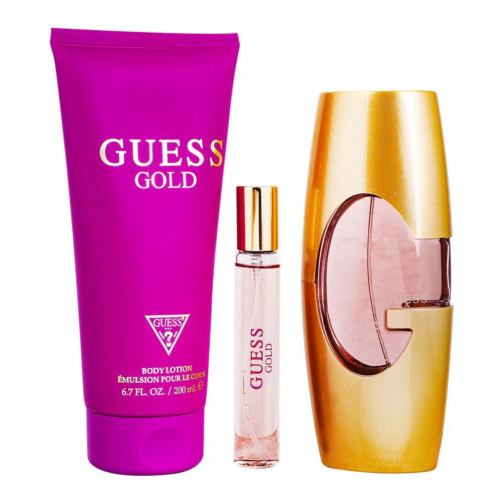 Guess Gold Woman Set 3 Pz EDT 75ml/ EDT 15ml/ Body Lotion 200ml