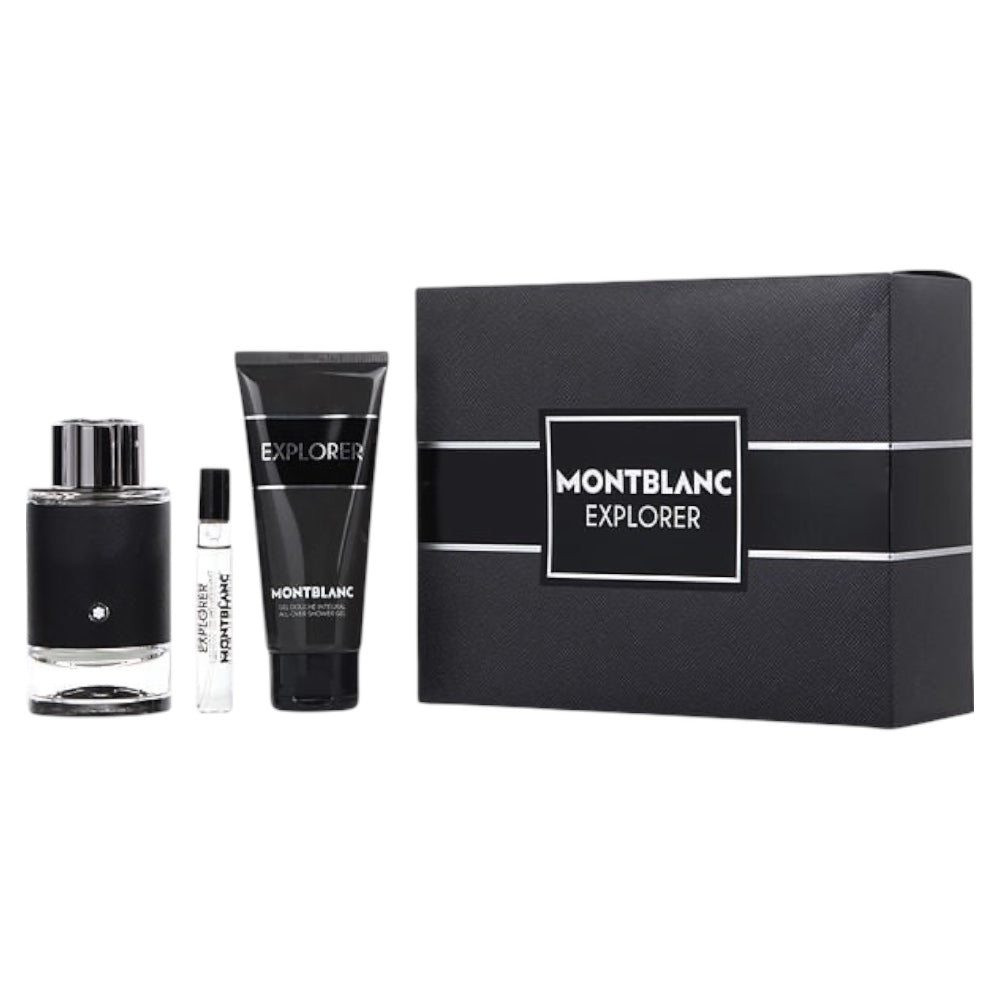 Mont Blanc Explorer Set 3 Pz Men EDP 100ml/ Gel De Ducha 100ml/ EDP 7.5 ml