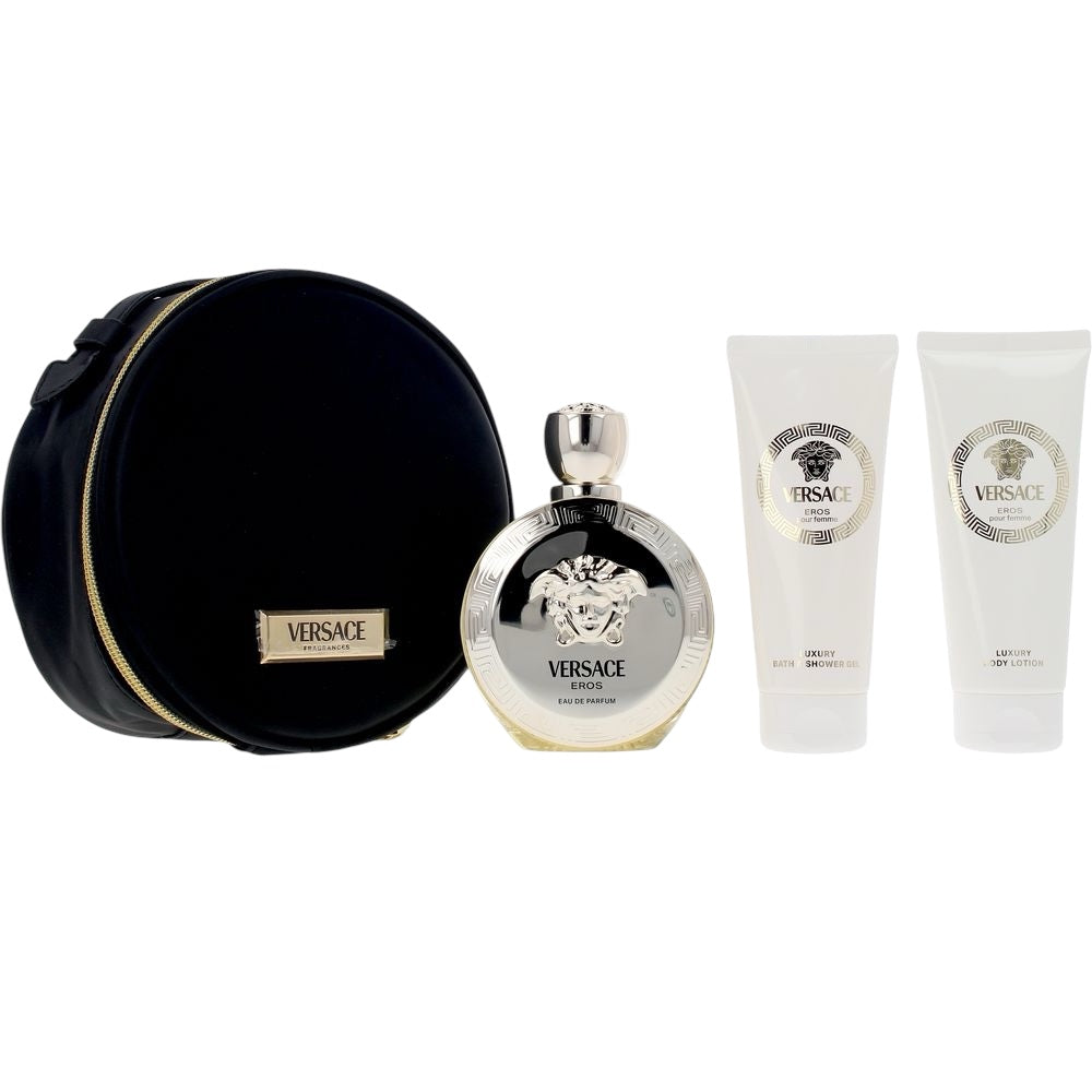 Versace Eros Pour Femme Women Set 4pcs EDP 100ml/ Body Shower 100ml/ Body Cream 100ml/ bolsa