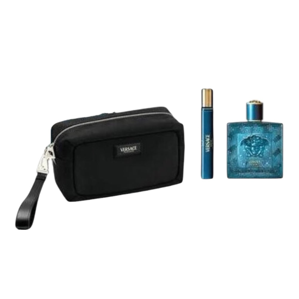Versace Eros Men Set 3pcs EDT 100ml/ Mini EDT 10ml