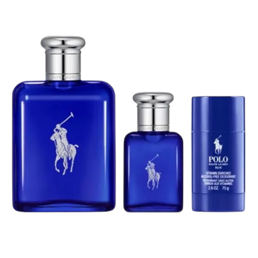 Ralph Lauren Polo Blue Men Set 3 Pz EDT 125ml/ EDT 40ml/ Deo 75G