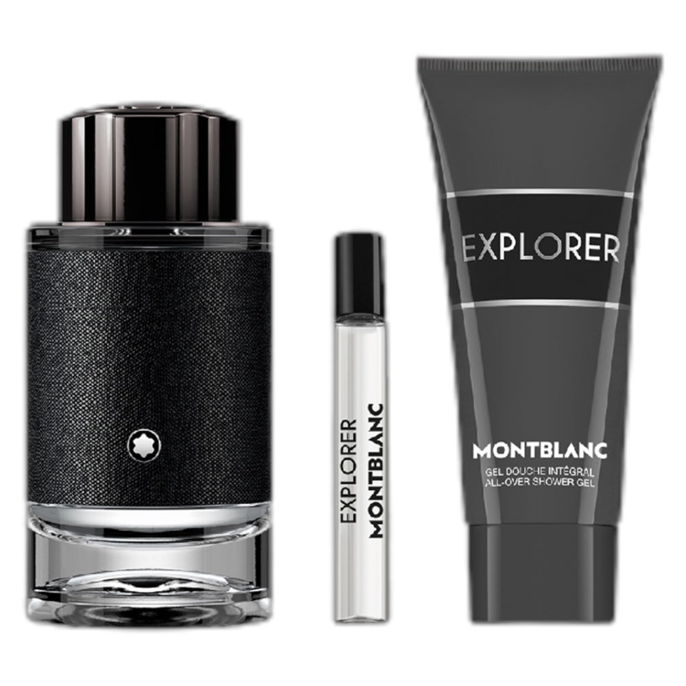 Mont Blanc Explorer Set 3 Pz Men EDP 100ml/ Gel De Ducha 100ml/ EDP 7.5 ml