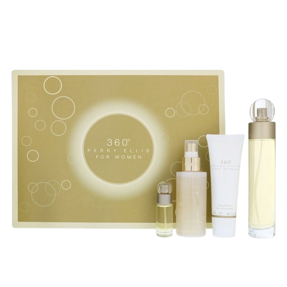 Perry Ellis 360 Woman Set 4 pz EDT 100ml/ Body Lotion 118ml/ Shower Gel 90ml/ EDT 7.5 ml