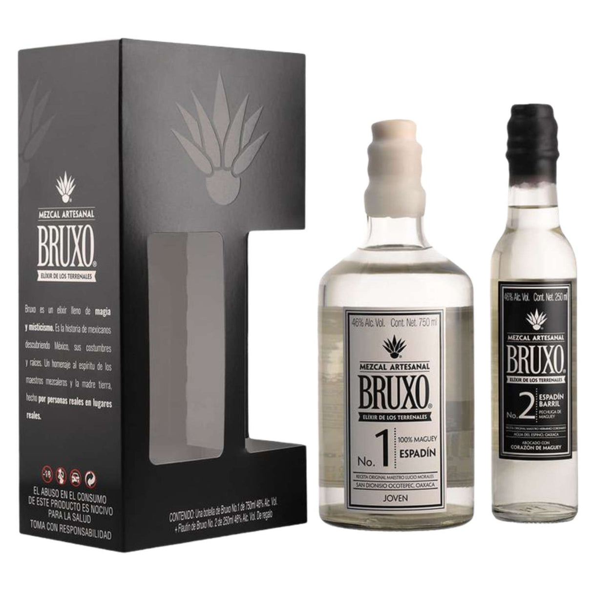 Mezcal Bruxo No.1 Espadin 750ml + Bruxo No. 2  250ml