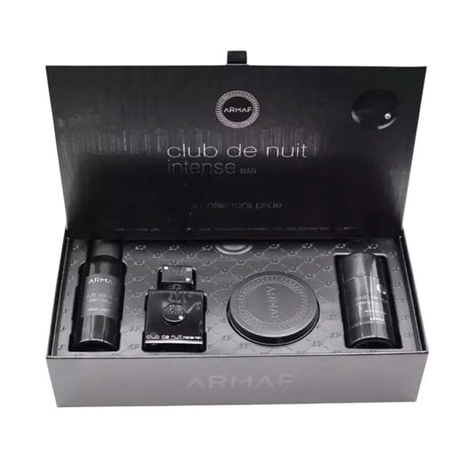 Armaf Club De Nuit Intense Men Set 4 Pz EDP 30ml/ Pomada 100gm/ Spray p Cabello 55ml/ Deo Barra 2.5 Gm