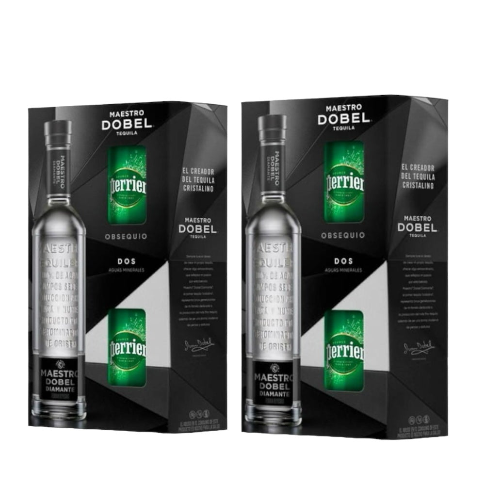 Maestro Dobel Diamante 2 pack 700ml + Dos Latas de Perrier 330 ml