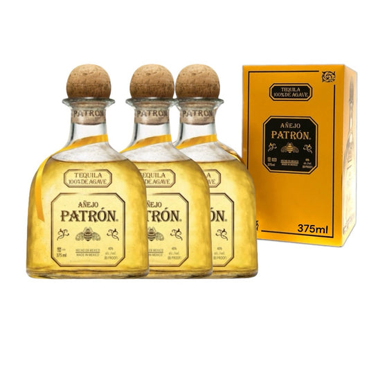 Tequila Patron Añejo 3 Pack 375 ml