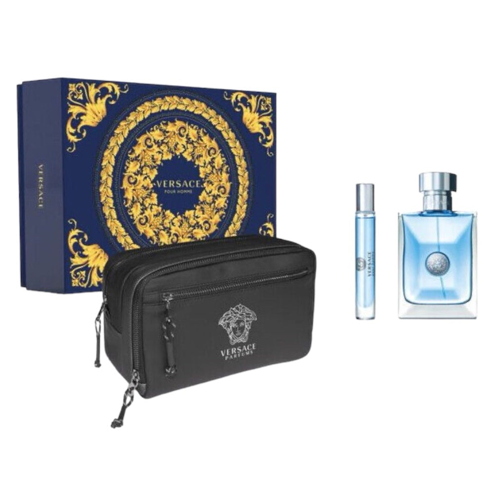 Versace Pour Homme Set 3 Pz EDT 100ml/ EDT 10ml/ bolso
