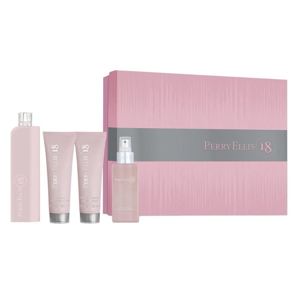 Perry Ellis 18 Woman Set 4 pz EDP 100ml/ Body Mist 120ml/ Shower Gel 90ml/ Body Lotion 90ml
