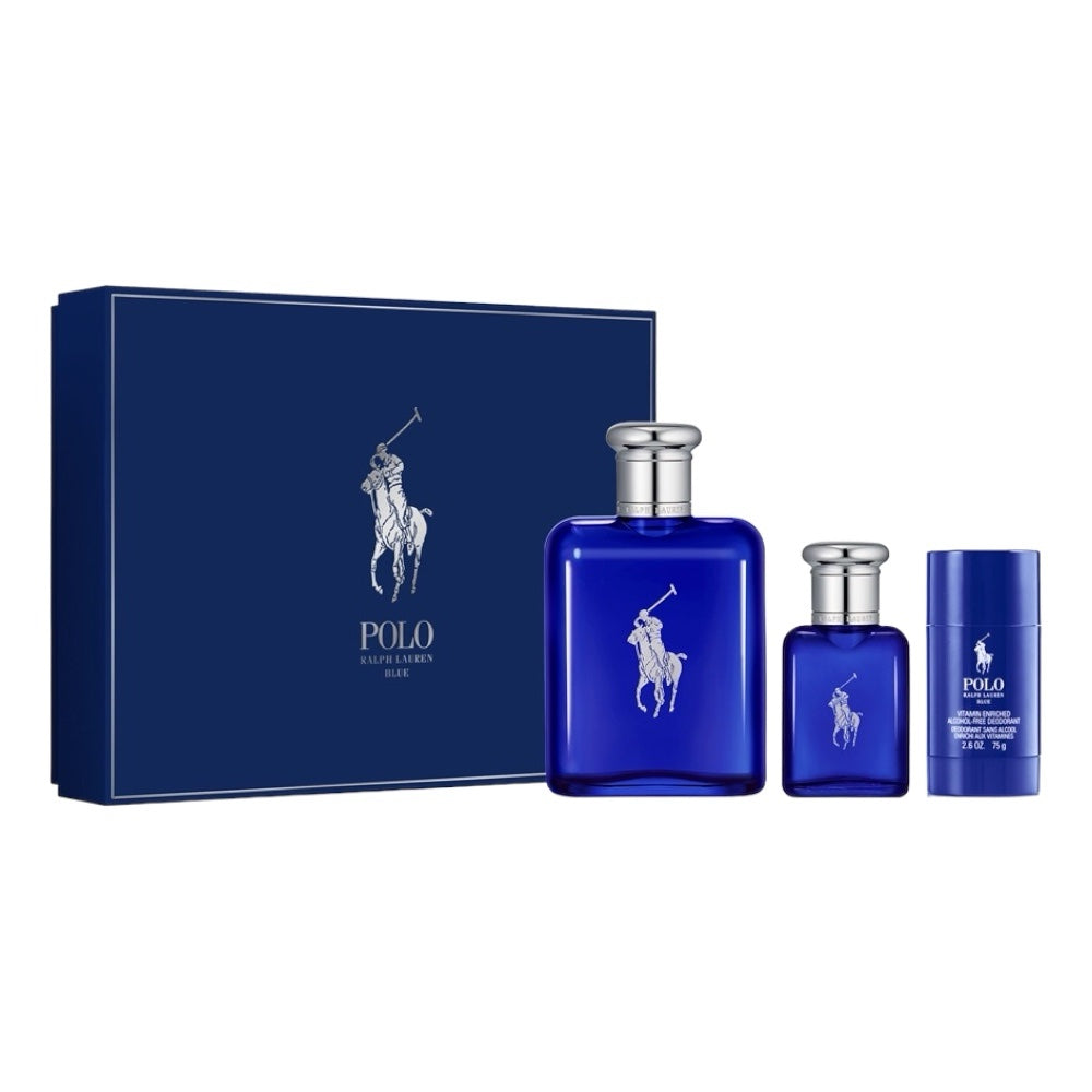 Ralph Lauren Polo Blue Men Set 3 Pz EDT 125ml/ EDT 40ml/ Deo 75G