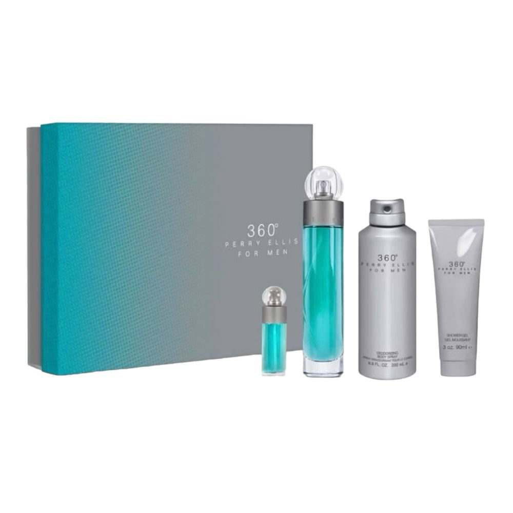 Perry Ellis 360 Men set 4 Pz EDT 100ml/ Body Lotion 200ml/ Shower Gel 90ml/ EDT 7.5ml