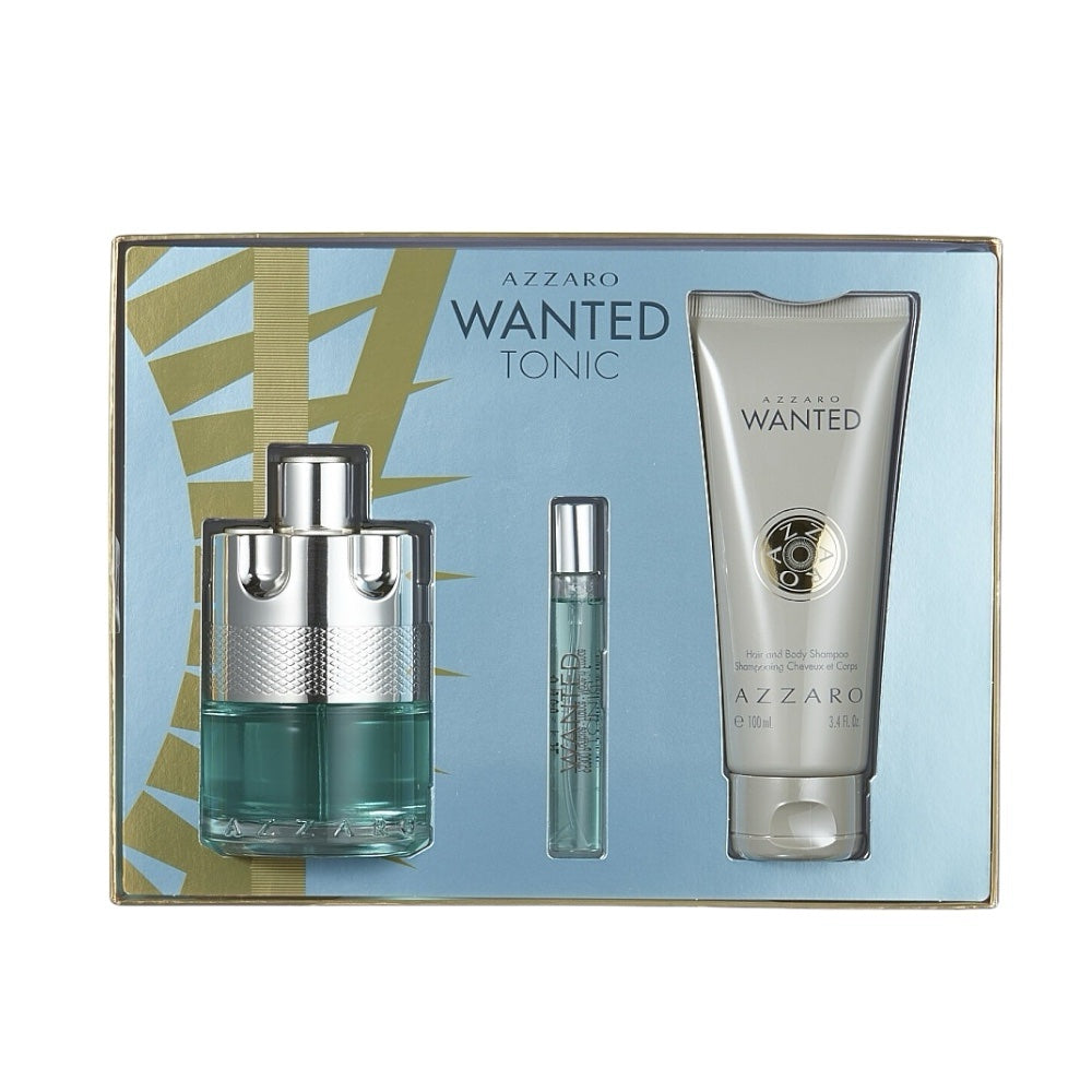 Azzaro Wanted Tonic Men Set 3 Pz EDT 100ml/ Gel De Ducha 100ml/ EDT 7.5 ml