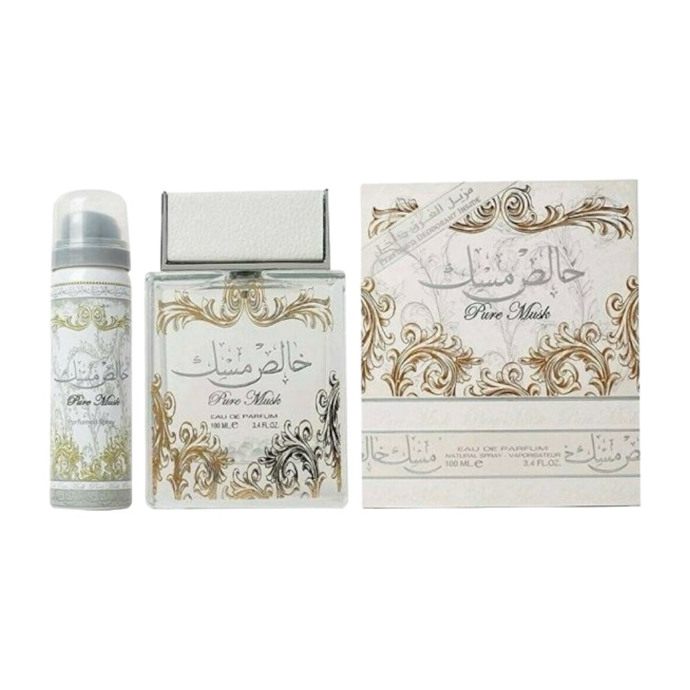 Lattafa Pure Musk Unisex Set 2 Pz EDP 100ml/ Deo Spray 50ml
