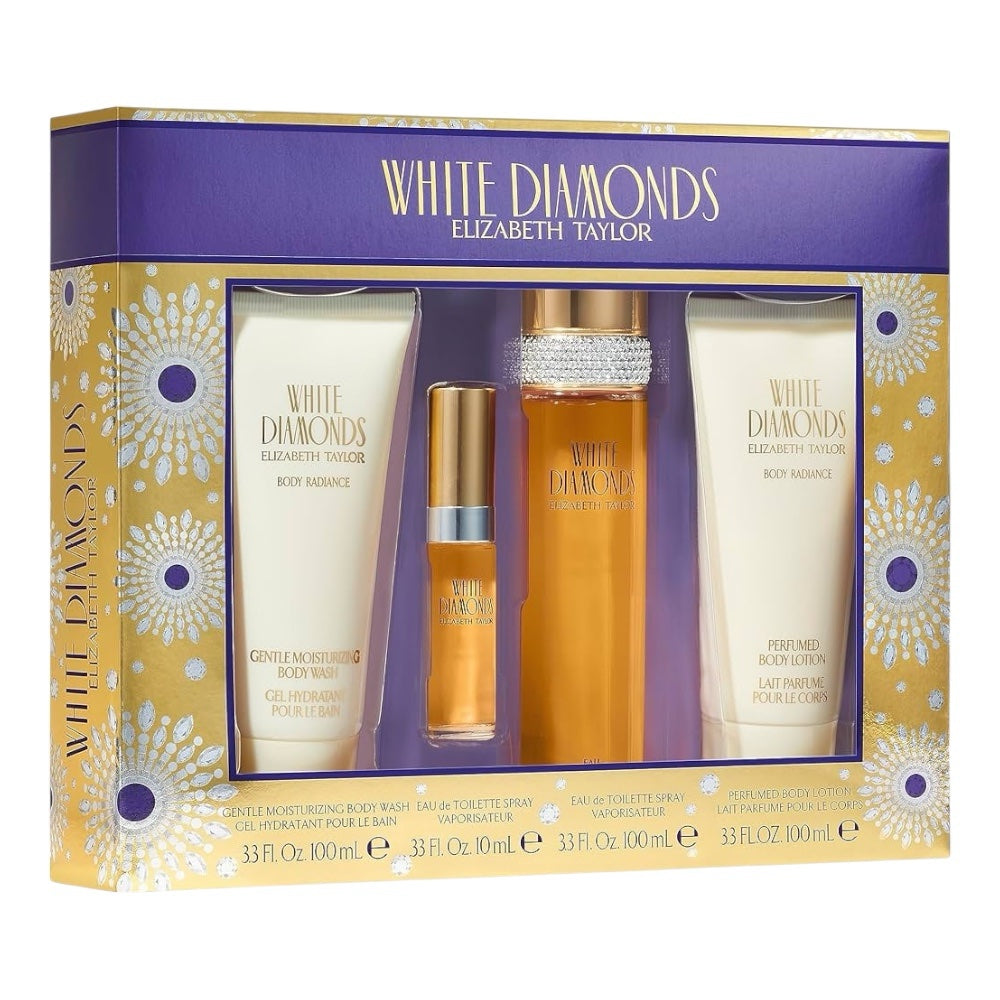 Elizabeth Taylor White Diamond Woman Set 4 pz EDT 100ml/ Body Lotion 100ml/ Shower Gel 100ml EDT 10ml