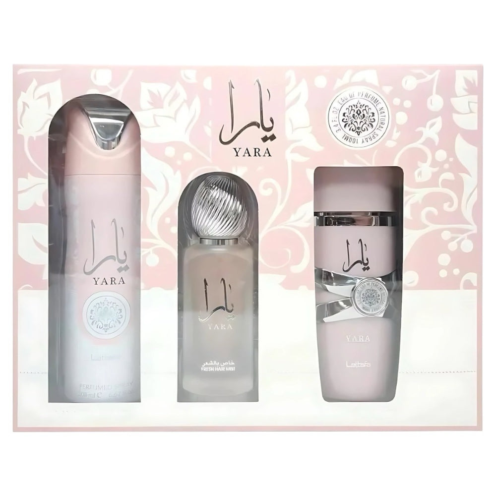 Lattafa Yara Woman Set 3 Pz EDP 100ml/ Deo. Spray 200ml/ Hair Míst 50ml