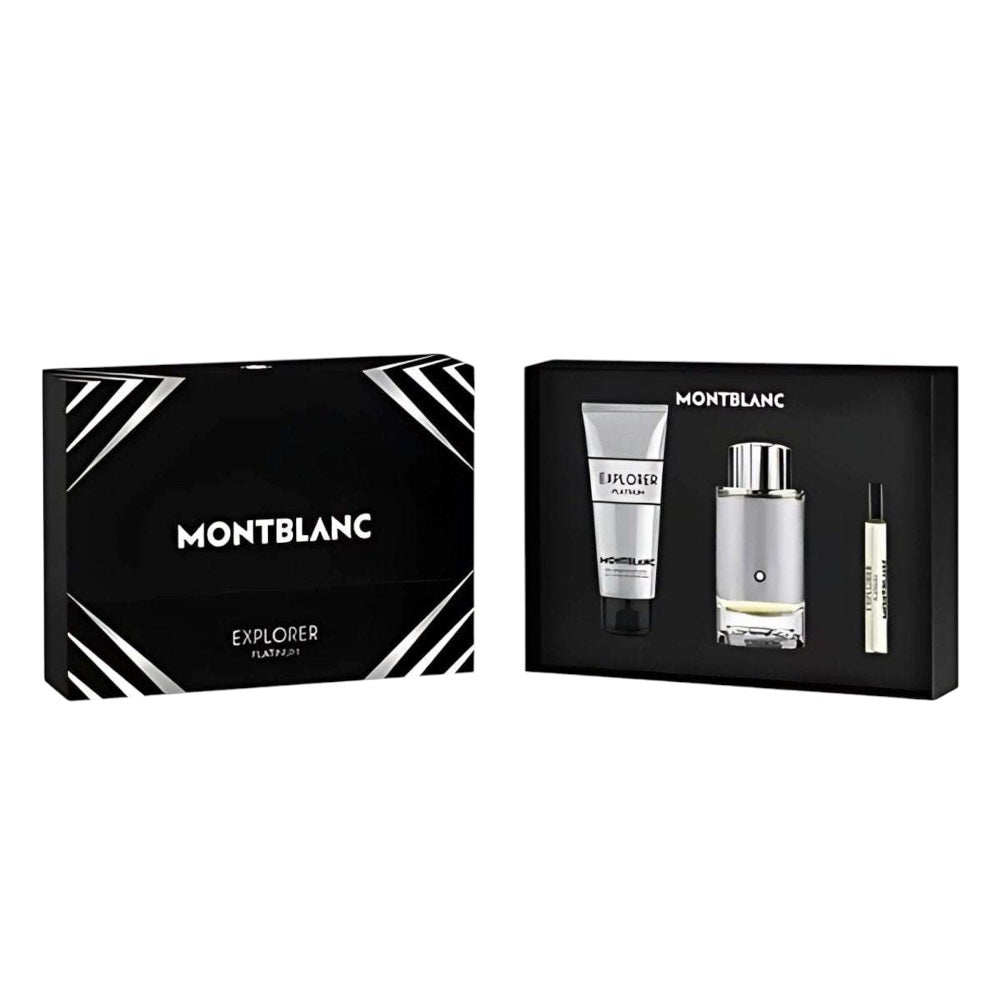 Mont Blanc Explorer Platinum Men Set 3 Pz EDP 100ml/ Shower Gel 100ml/ EDP 7.5ml